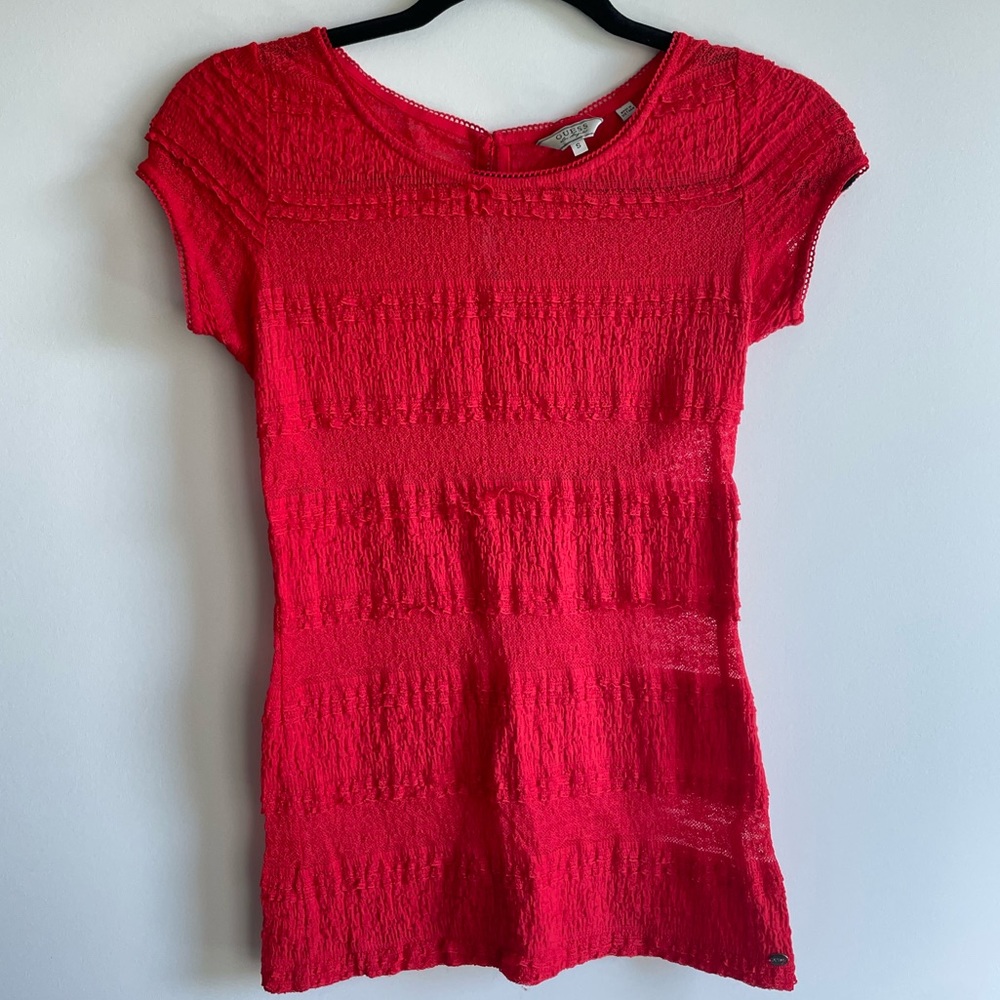 Red Lace Guess Shirt